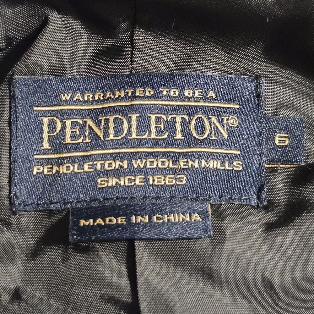 Pendleton Black and White Textured Blazer Sz 6 - Picture 7 of 11